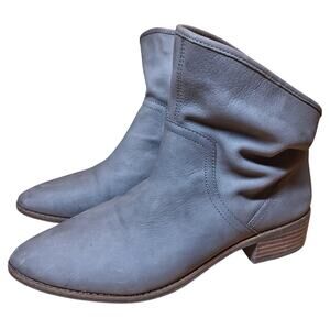 Lucky Brand Lollin stacked heel slouchy suedue ankle booties gray women's 9